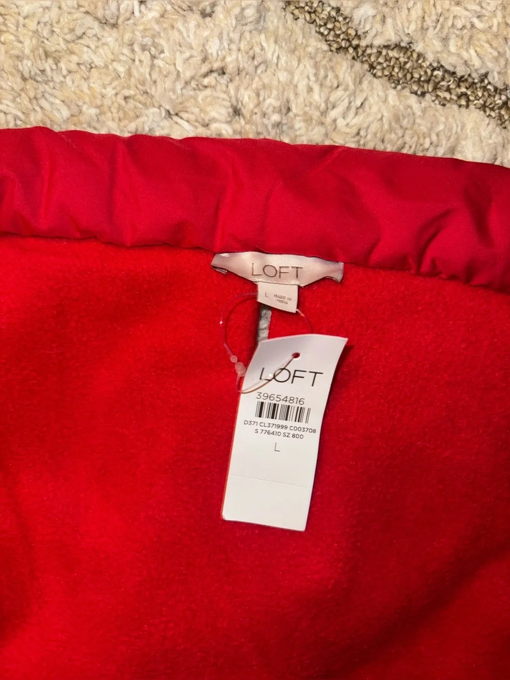 LOFT Dog Red Puffer Jacket NWT